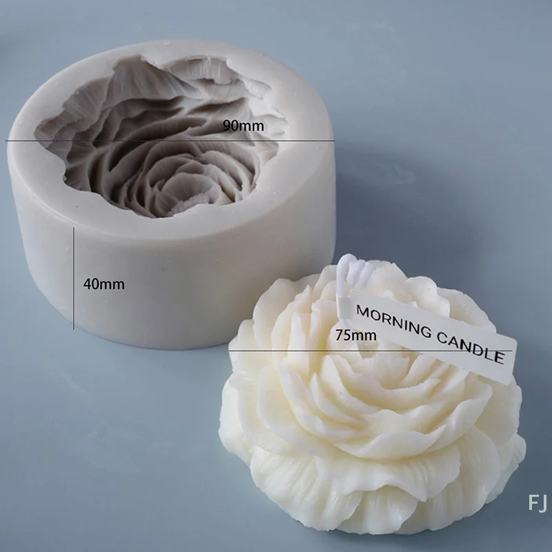 [YU]Aromatherapy Candle Mold Color Peony Resin Silicone Plaster Flower Art Deco Home