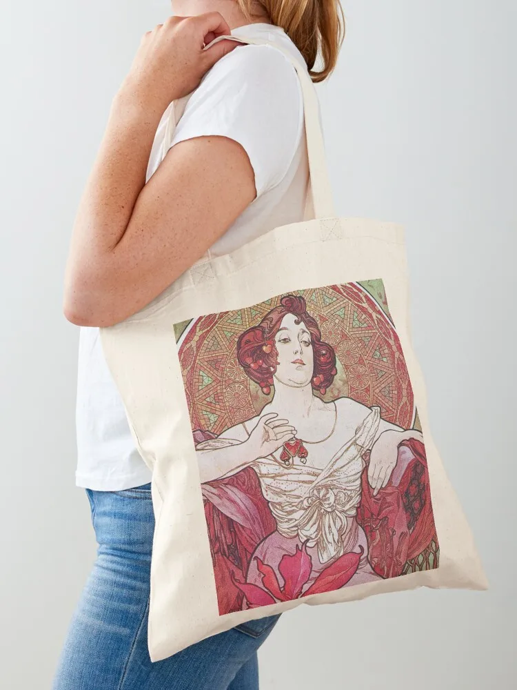 

Alphonse Mucha - Ruby Tote Bag tote bag women tote bag men Women's bags Lady
