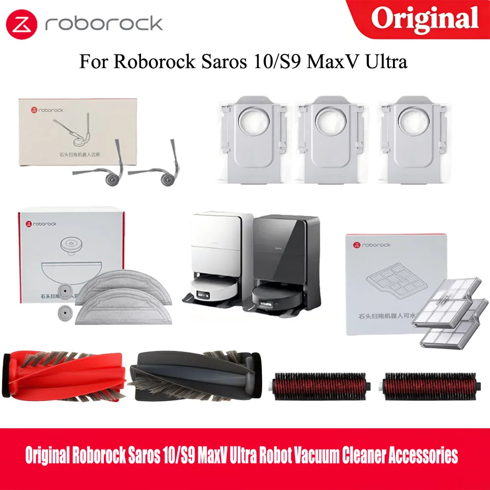 �y�Z�[�����z�y�I���W�i���zRoborock Saros 10 / S9 MaxV Ultra ���{�b�g�|���@�X�y�A�p�[�c �_�X�g�o�b�O ���C��/�T�C�h�u���V HEPA �t�B���^�[ ���b�v�N���X �A�N�Z�T���[