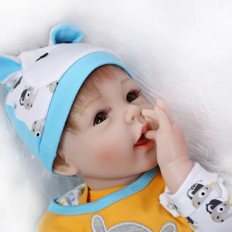 

55CM Reborn ellie Baby Doll Toddler Newborn Doll Prince Boy Lifelike Soft Touch 3D Skin Art Doll with Hand Root Hair