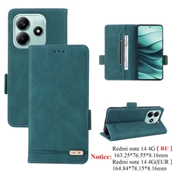 Redmi Note 14 4G Flip Case Luxury Skin Retro Leather Wallet Book Magnet Full Cover For Xiaomi Redmi Note14 Pro PLUS Phone Bags