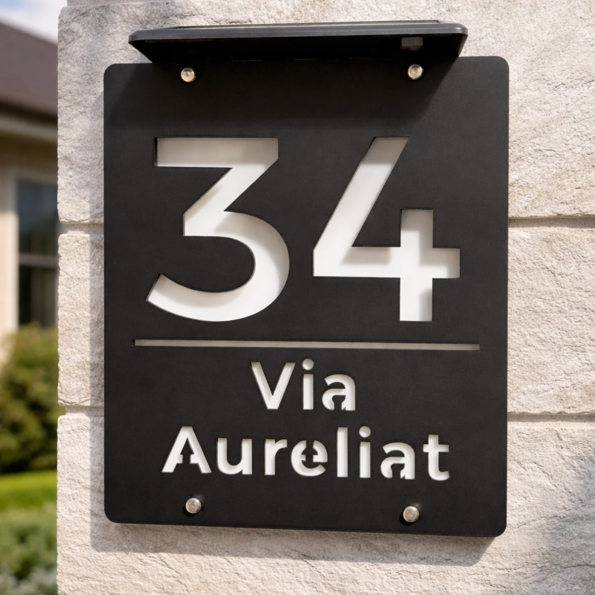 

Personalized Custom House Number Sign LED Illuminated Solar Outdoor Light Laser Cut Acrylic Address Plaque Wall Sign Gift Plate