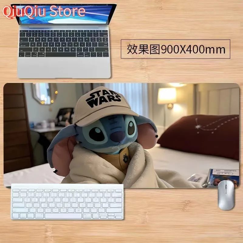 Interstellar Baby Stitch Mouse Pad Bàn Phím Quá Khổ Miếng Lót Dễ Thương Seaming Chống Bụi Bẩn Chống Trơn Trượt Bàn Pad