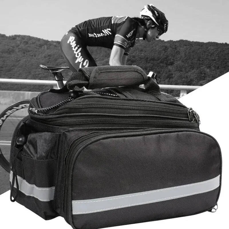 Bicycle Carrier Bag MTB Bike Rack Bags Trunk Pannier Cycling Multifunctional Large Capacity Travel Bag With Rain Cover