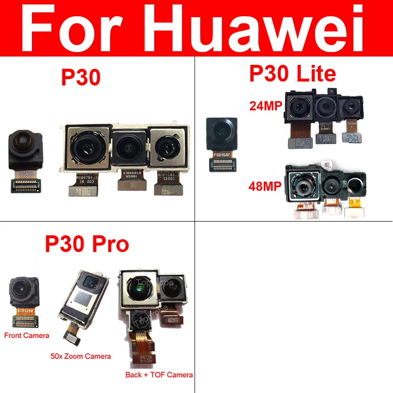 100% genuino Frontale e Posteriore Fotocamera Principale Per Huawei P30 Pro Piccolo Torna Grande TOF del Modulo Della Macchina Fotografica Parti di