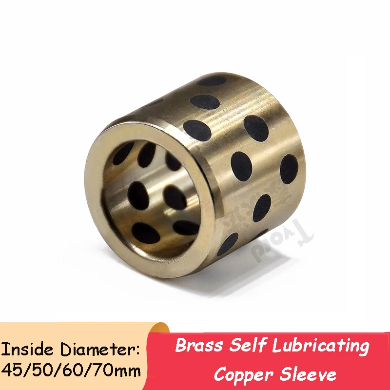1pcs Oil Free Bushing Brass Bushing Inside Diameter 45mm 50mm 60mm 70mm Brass Self Lubricating Copper Sleeve Bearing