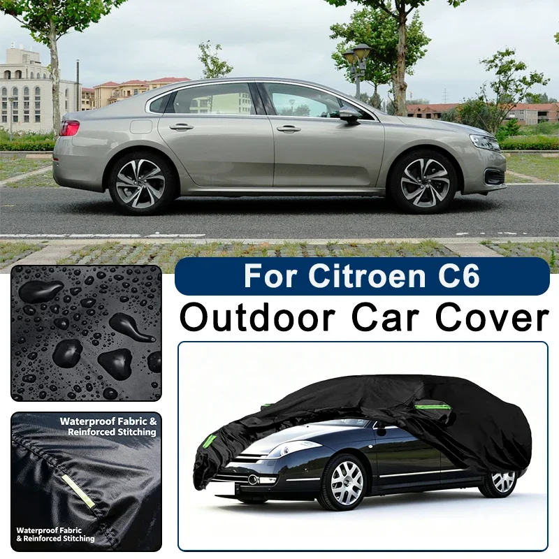 

Outdoor Car Cover Waterproof Dustproof UV Sun Protection, Full Car Protector Exterior Parts For Citroen C6 2005-2026
