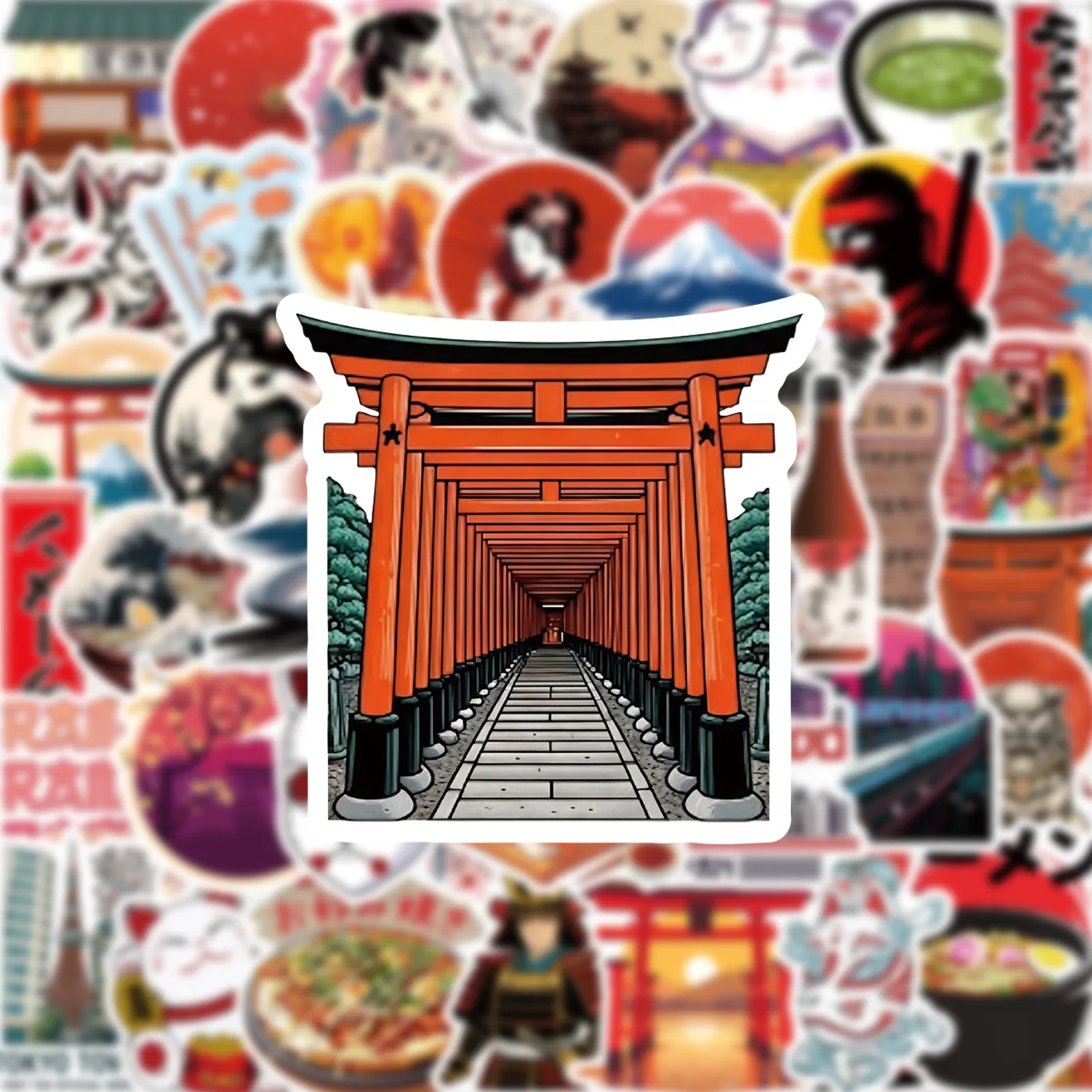50 Stück NEUE japanische Reisekultur-Aufkleber für Handy, Laptop, Scrapbook, Skateboard, Gitarre, DIY, Graffiti, ästhetische Aufkleber – Detail 3