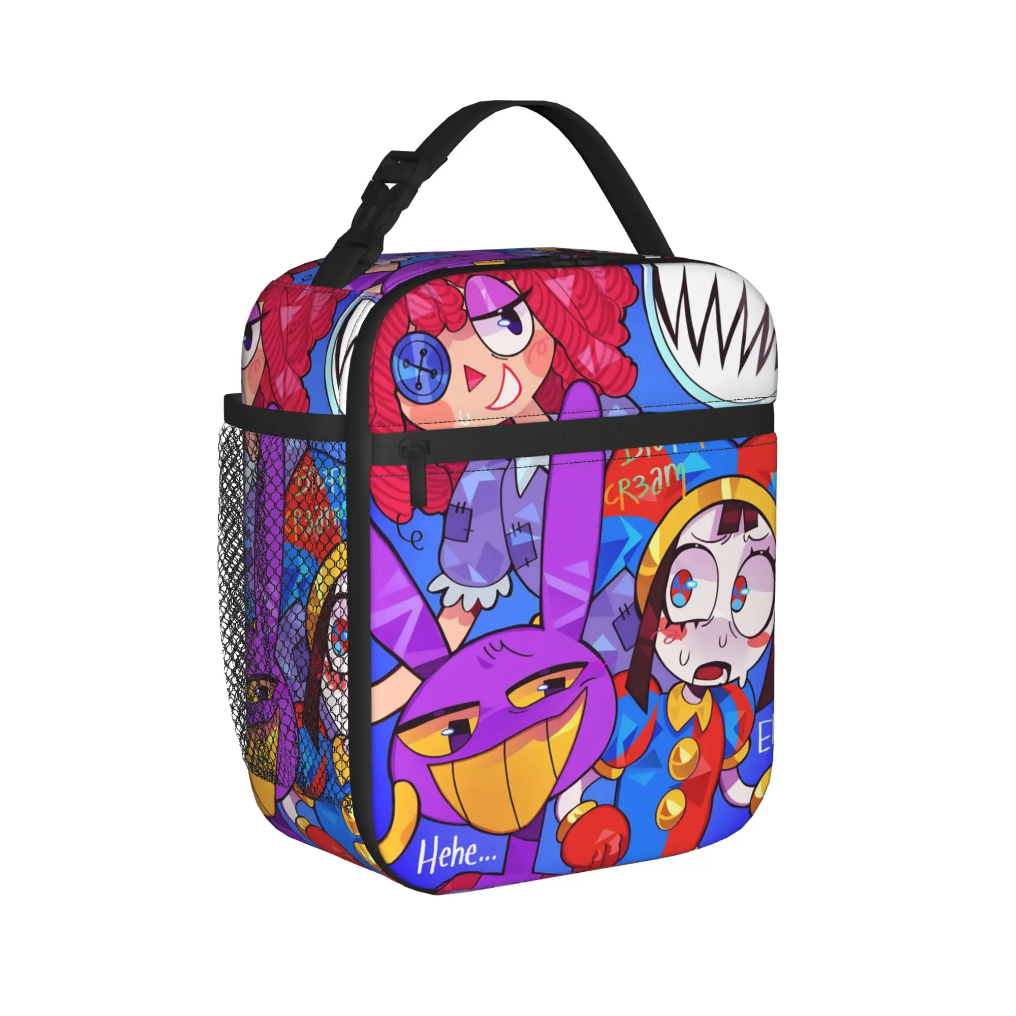 Cartoon Digitals Circus Thermal Insulated Lunch Bags for Work  Reusable Bento Box Cooler Thermal Lunch Boxes