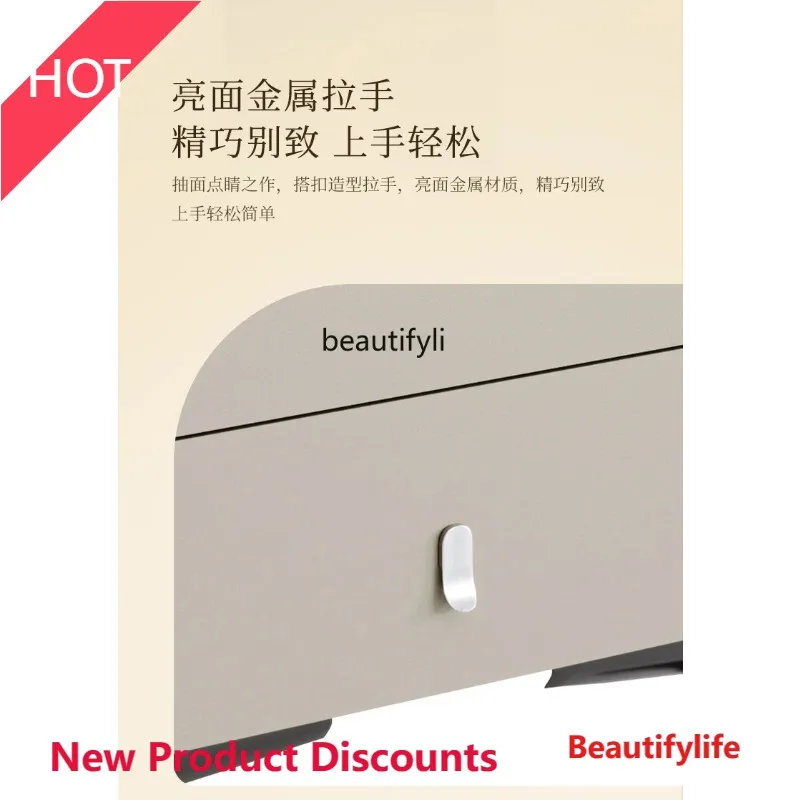 

Simple and stylish storage bedroom versatile bedside table, light luxury ss