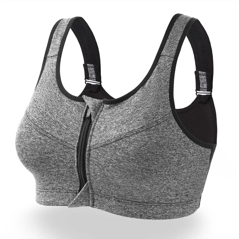 Wireless Professional Push Up Bra High Strength Shockproof Sports Bras Front Zipper Yoga Underwear For Women