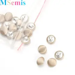 20Pcs Metal Shank Buttons Cloth Buttons Smooth Satin Covered Wedding Dress Back Buckles for Tuxedo Suits Gowns Blouses Coats