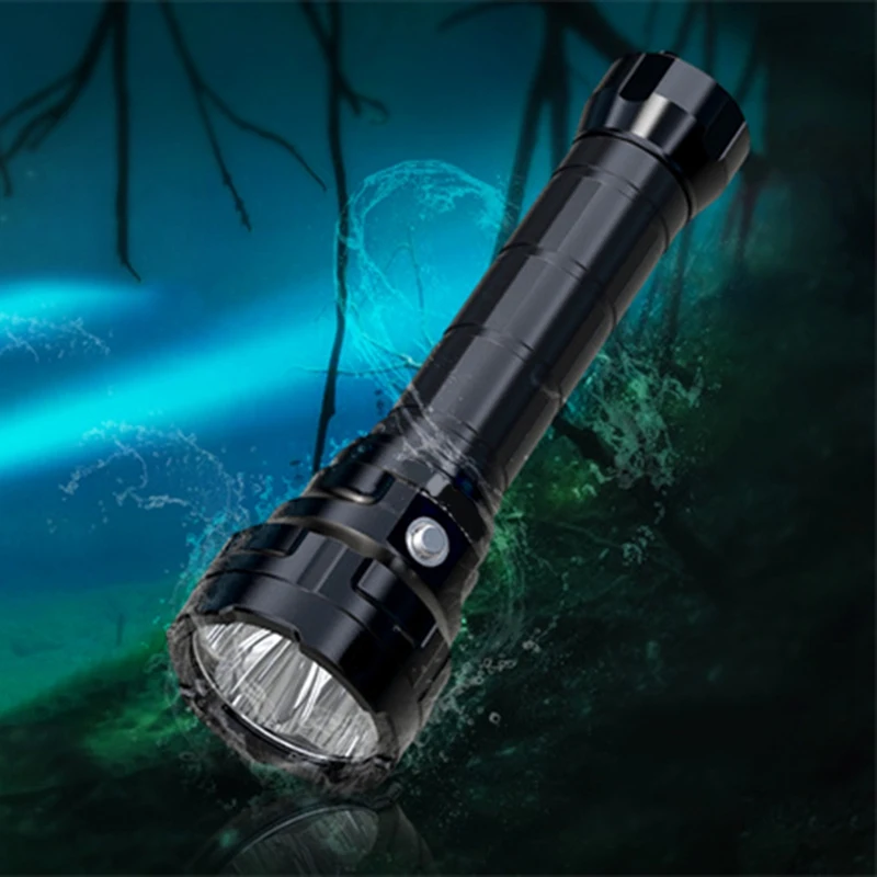 Diving Torch Underwater Light 5000LM LED Adjustable Focus Long Waterproof Night Diving Fishing IPX8