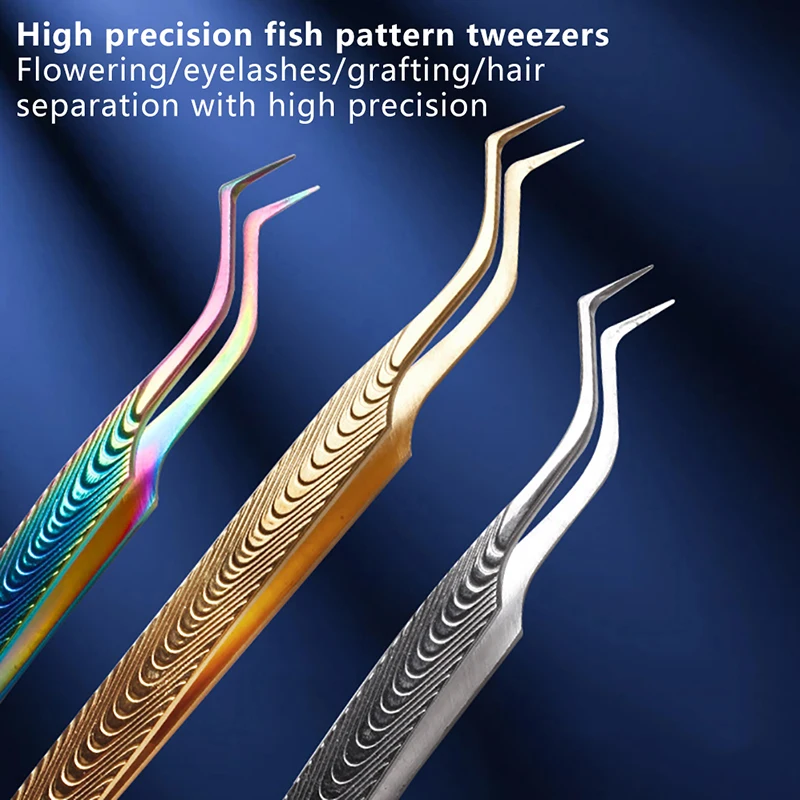 False Eyelashes Tweezers Stainless Steel Superhard Tweezers Precision Anti-Static Tweezers Makeup Tools For Eyelash Extensions