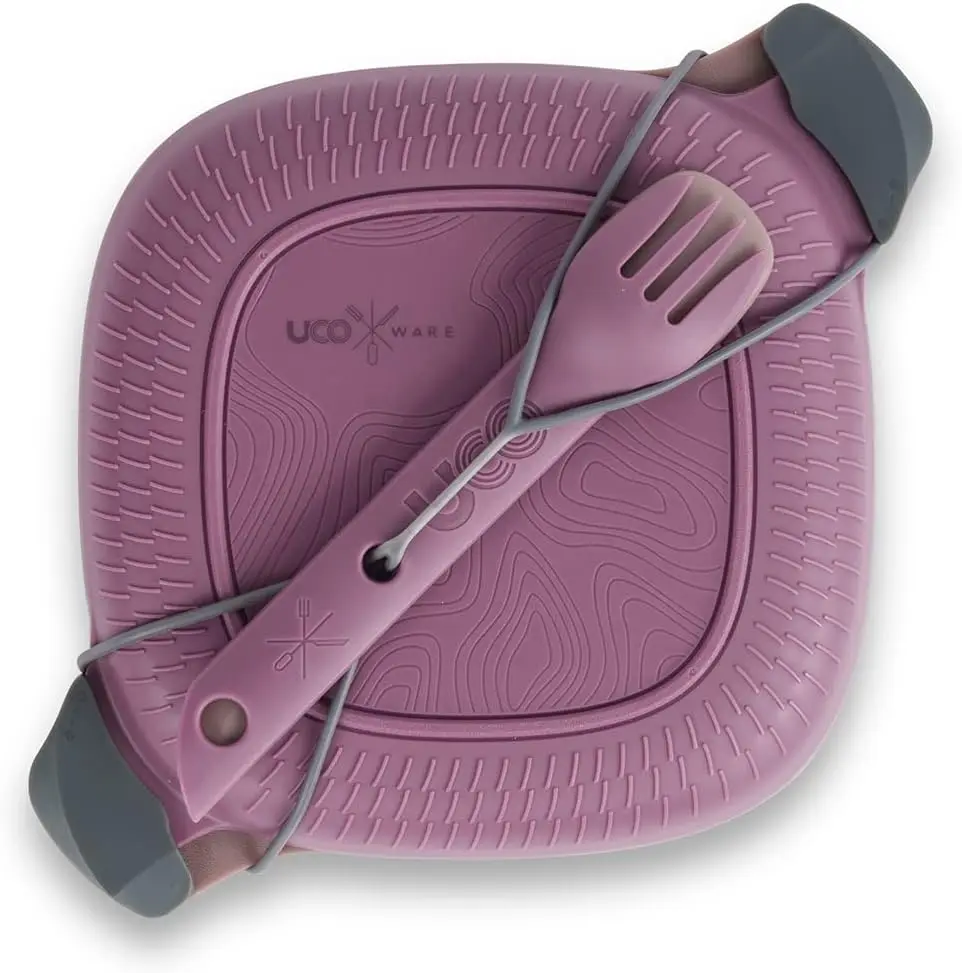 

Recycled ECO 5-Piece Camping Mess Kit with Bowl, Plate, Switch Spork Utensil Set