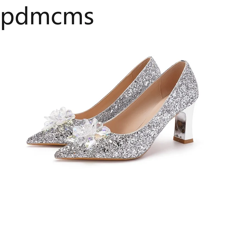 Woman Shoes Luxury Brand Crystal Banquet High Heels Large Size Fashion Wedding Shoes for Women Designer Pointed High Heel Pumps