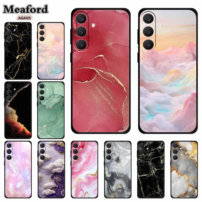 For Samsung A55 Phone Case Samsung Galaxy A55 A35 A15 A25 A05 Carcasa Soft ShockProof Cover Marble Patterns Back Shield Coque