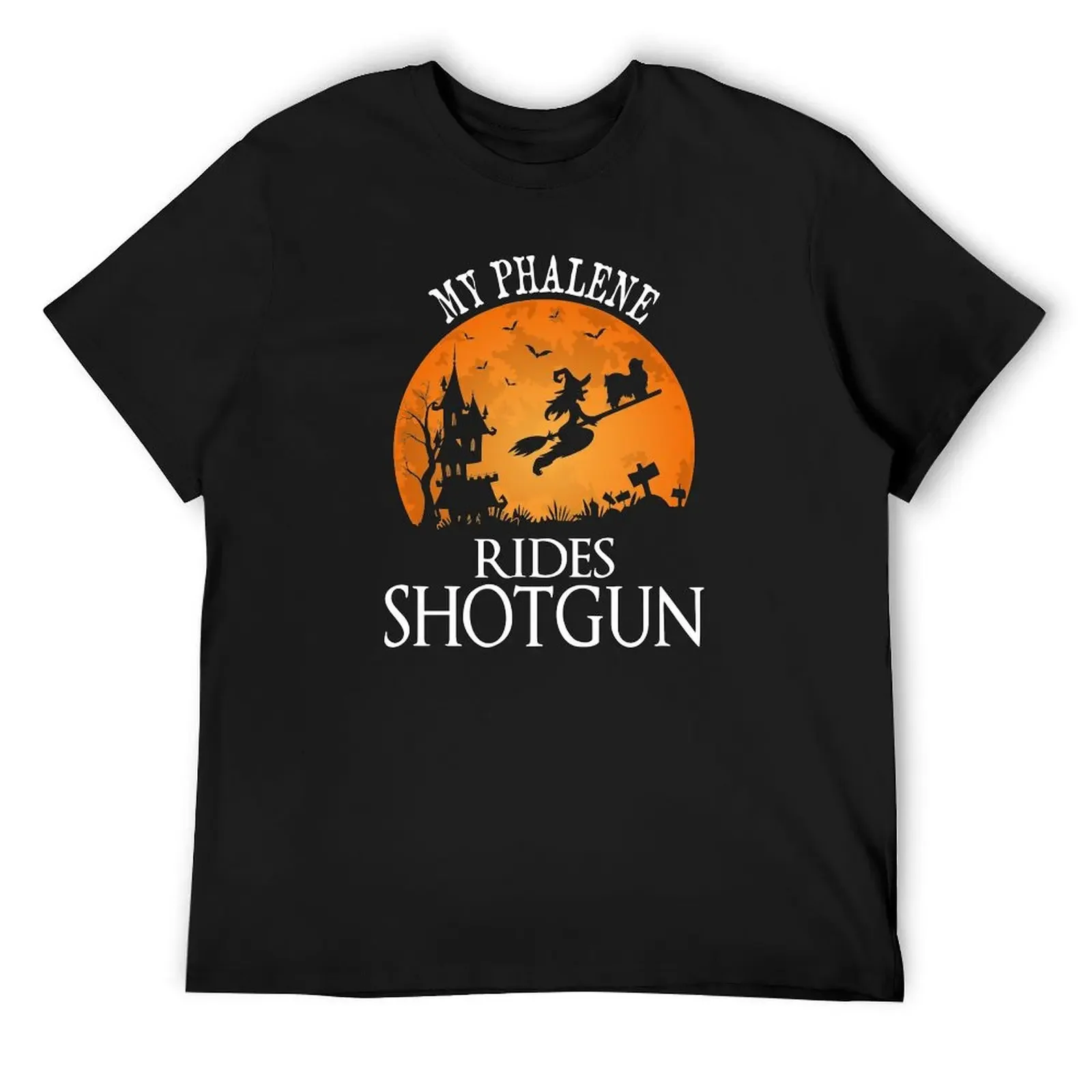 Phalene Rides Shotgun Dog Lover Halloween Party Gift T-Shirt customs design your own blanks tees mens t shirts casual stylish