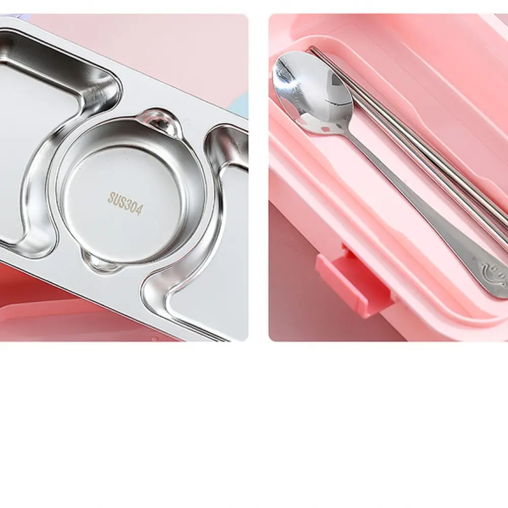 Modern Stainless Steel Bento Box For Lisheng Food Container Four Grid Thermal Lunch Case Portable Office Student Kitchen