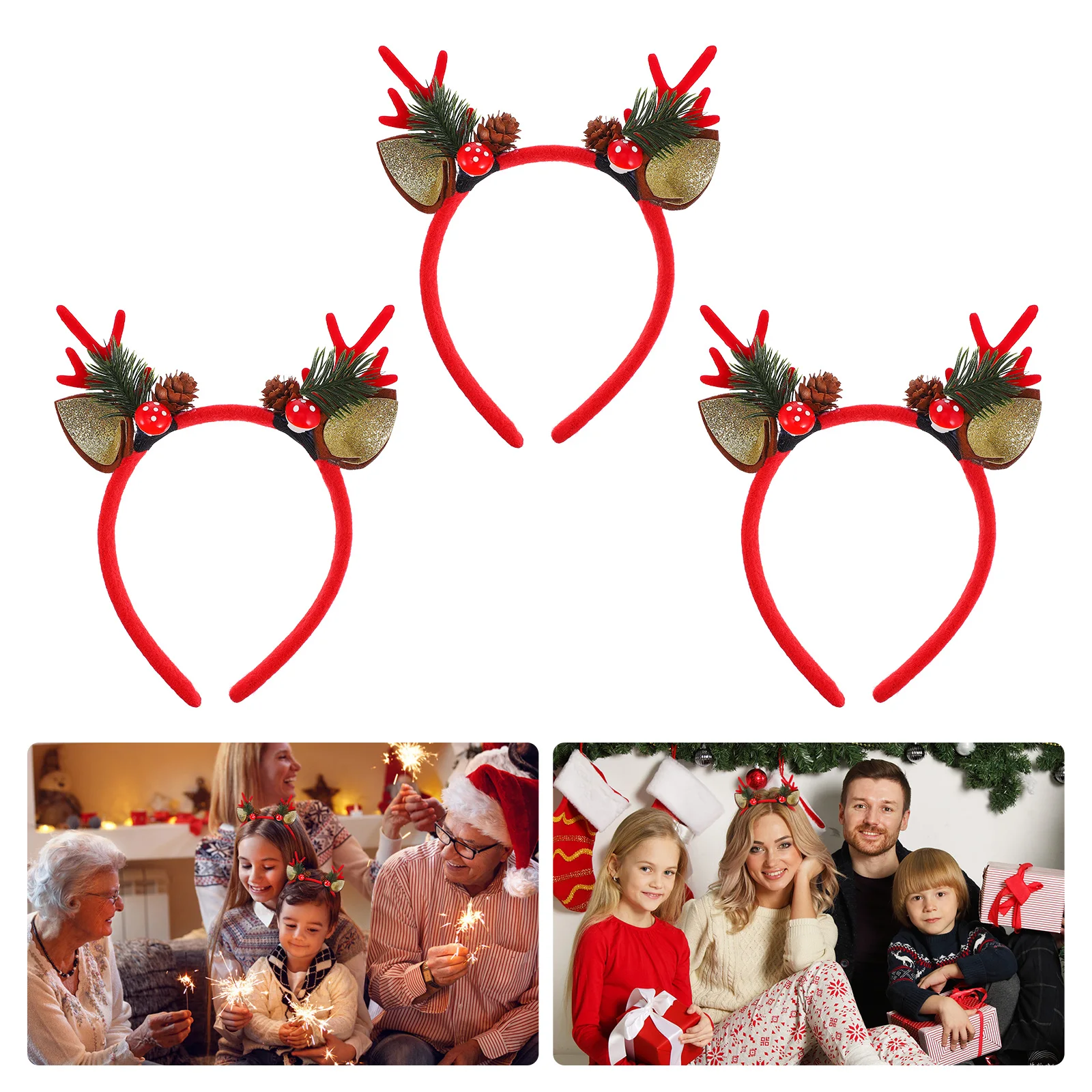 

3pcs Antler Headb for Women Kids Deer Headpiece Hair Accessories Headb s Christmas Headdress Photo Props Party Carnival Holiday