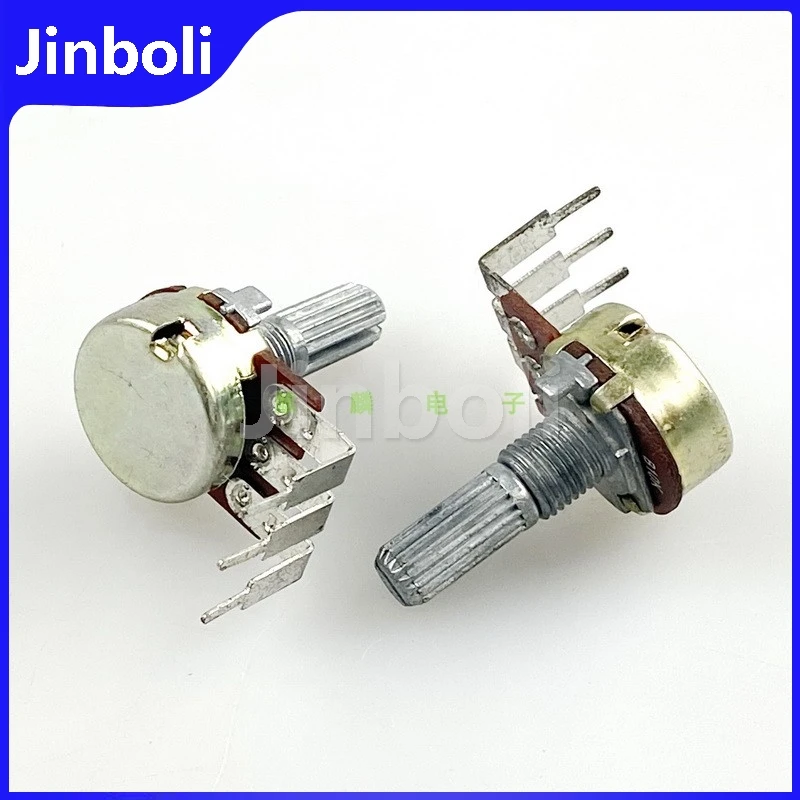 5PCS Vertical Single R16 Type WH148 Guitar Effector Amplifier Audio Potentiometer B10K B50K 3Pins Bent Foot Flower Shaft 20MM