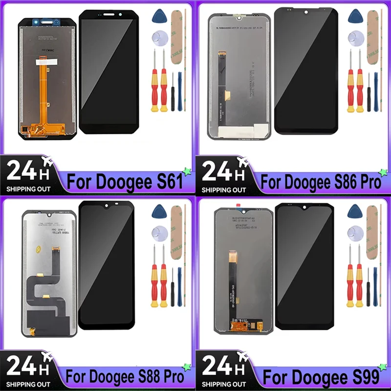 For DOOGEE S51/S61/S61 Pro/S86/S86/S88 Pro/S99/LCD Display + Touch Screen Full Assembly Mobile Phone With Tools
