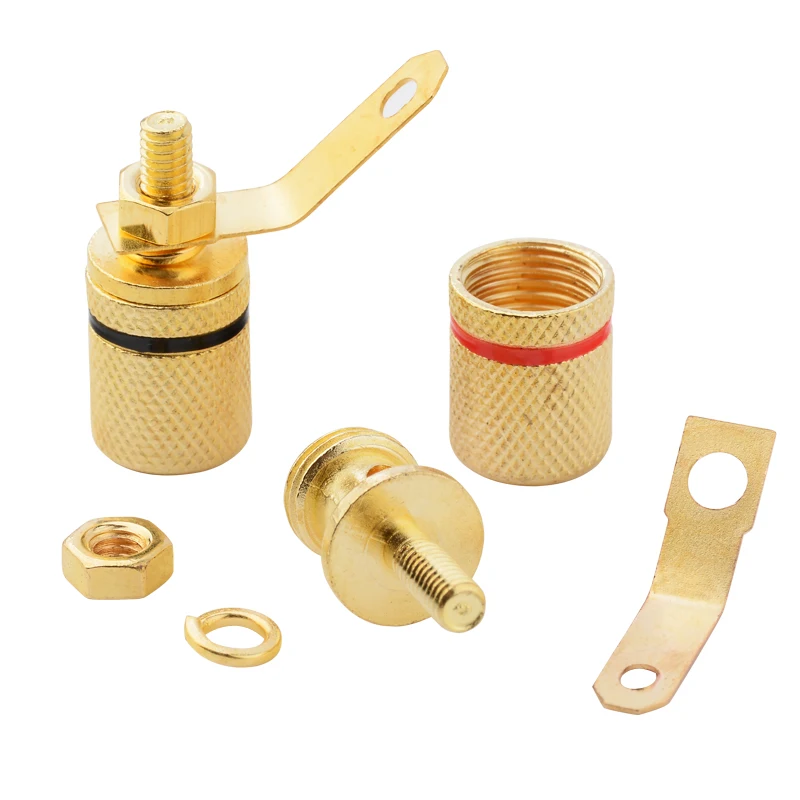 2pcs gold-plated binding post speaker speaker terminal audio terminal 4MM banana plug socket