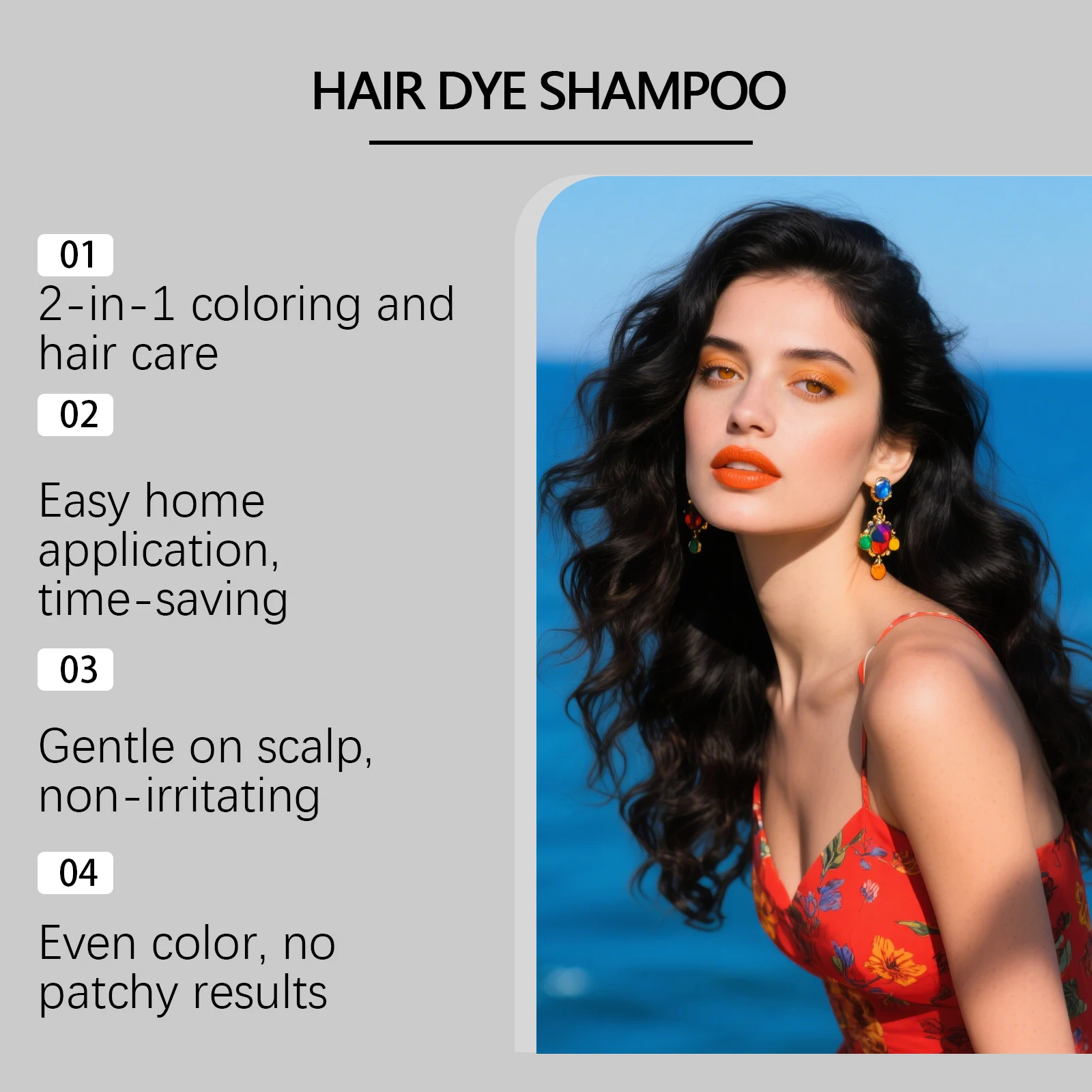 

Черная пенная краска для волос - обеспечивает равномерное окрашивание, сохраняет мягкость волос, питает пряди, скрывает седину, нежная формула.