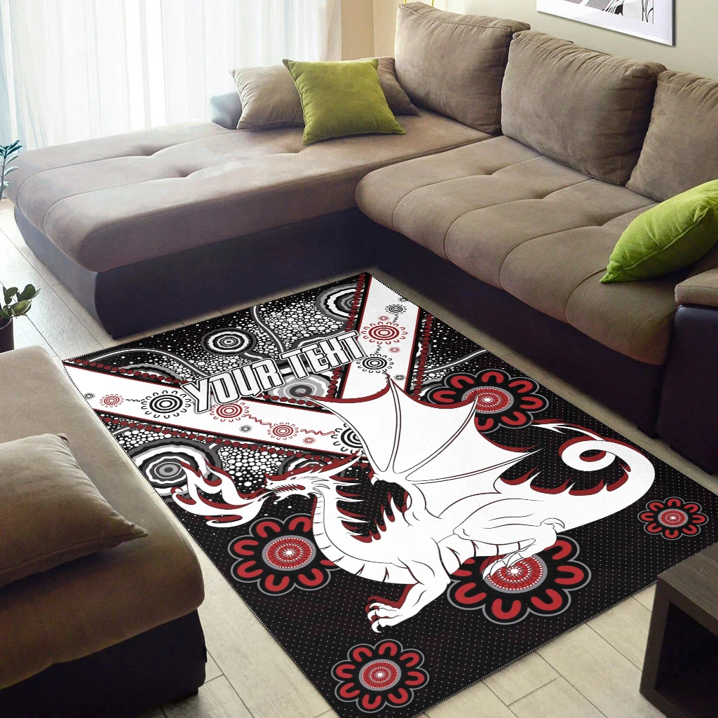 St.George Rugby Area Rug Custom Aboriginal Dragons Area Rug Mat Floor Anti-slip Carpet Home Decoration Themed Living Room Carpet