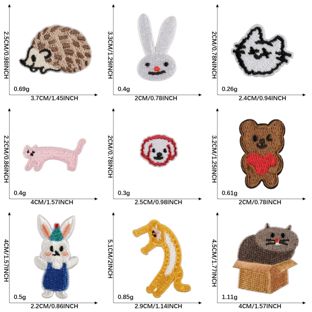 

Computer Embroidery Self-Adhesive Badges Adorable Cartoon Animals Shaped Patches for DIY Clothing And Accessories Decoration