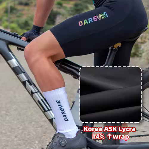 DAREVIE Cycling Bib Shorts Seamless 4.0 Italy ELASTIC-INTERFACE Pad Cycling Shorts Diamond Leg Gripper Men's Bretelelle Shorts - Image 3