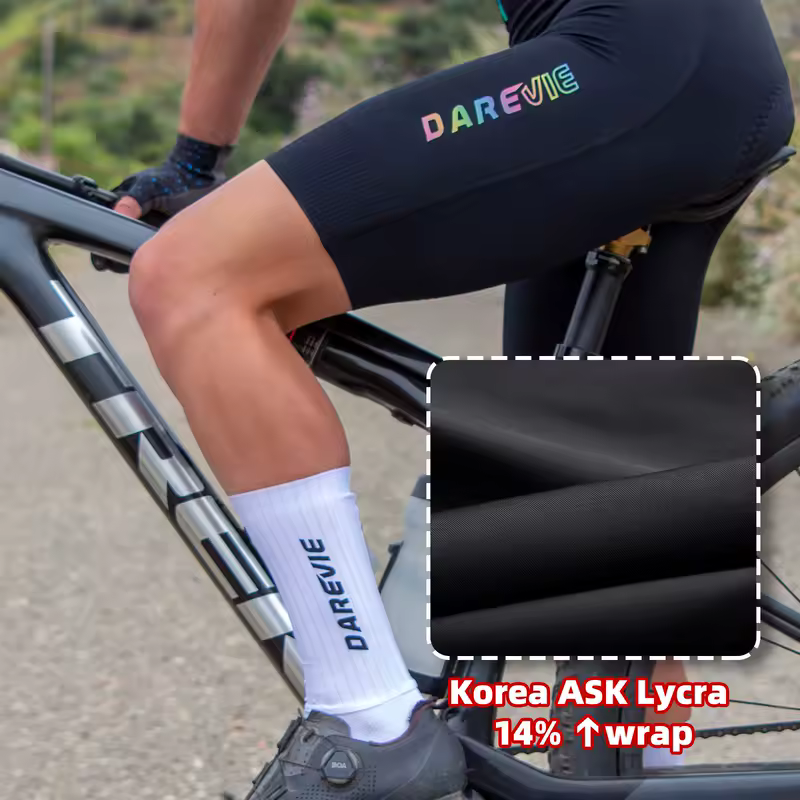 DAREVIE Cycling Bib Shorts Seamless 4.0 Italy ELASTIC-INTERFACE Pad Cycling Shorts Diamond Leg Gripper Men's Bretelelle Shorts - Image 3
