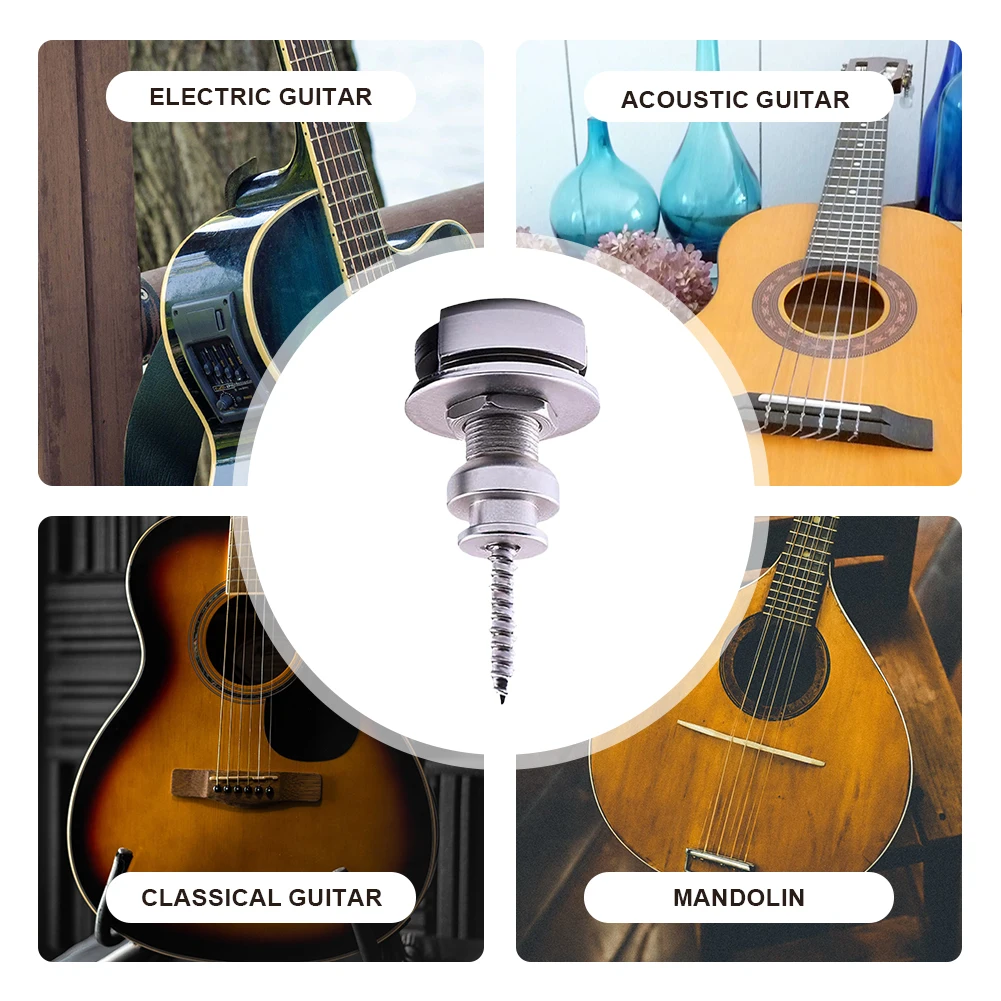 2 Pcs Guitar Strap Buttons Pins Metal End Quick Release Guitar Strap Locks Set with Mounting Screws Guitar Strap Retainer System