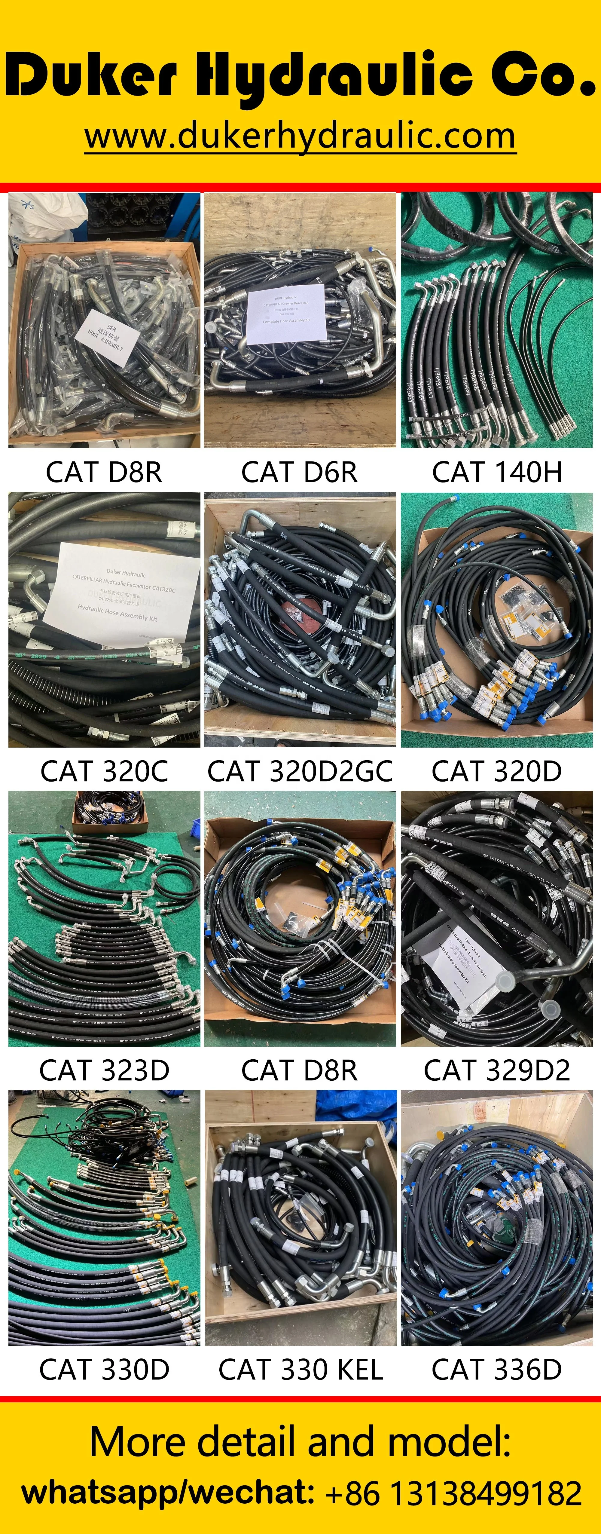 경쟁력 있는 가격 고품질 캐터필러 굴삭기 CAT329D2 수리 호스 AS 키트