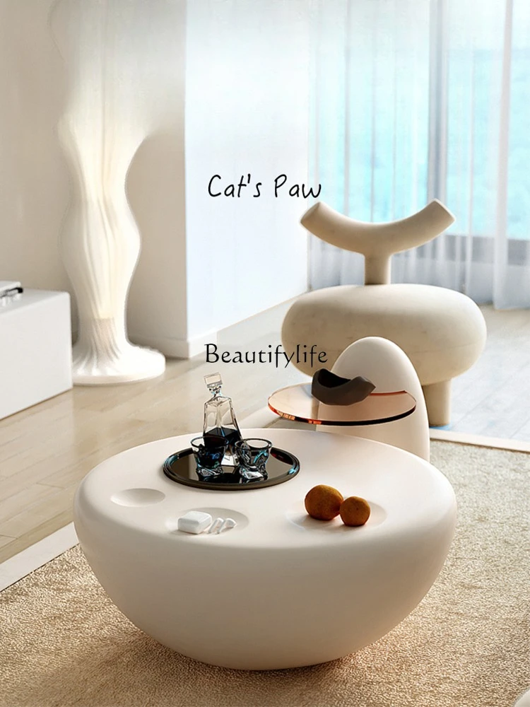 

Cream style living room household modern simple small apartment cat claw coffee table