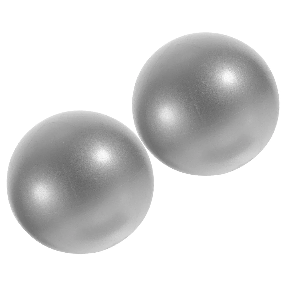 2 Pcs Pilates Ball Yoga Workout Exercise Accessory Reusable Silver Pregnant Woman