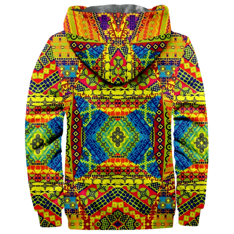 New National Totem Cotton Coat Hooded Sweater Casual Printed Men's Fur Loop Arctic Velvet Zipper Patch Pocket Hooded Sweater a04