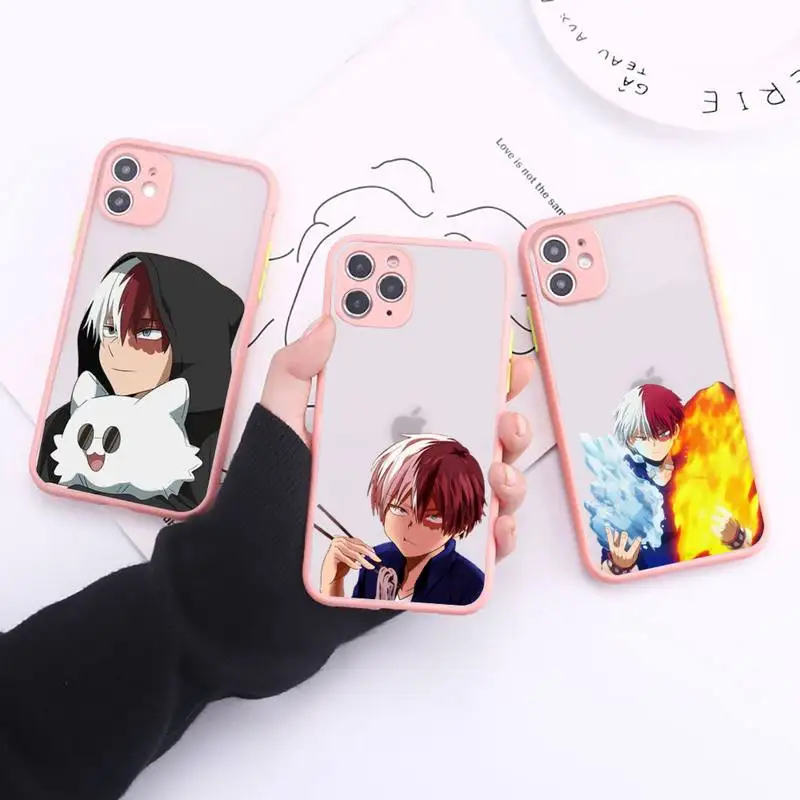 TOPLBPCS Shoto Todoroki Phone Case for iPhone X XR XS 7 8 Plus 11 12 13 pro MAX 13mini Translucent Matte Case