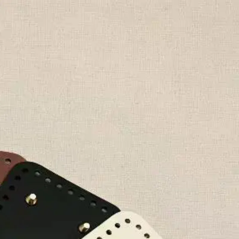 Handmade Rectangular 28 * 10cm Bottom For Knitted Bag PU Leather Pad Handcraft Bag Base With Holes DIY Crochet Bag Bottom