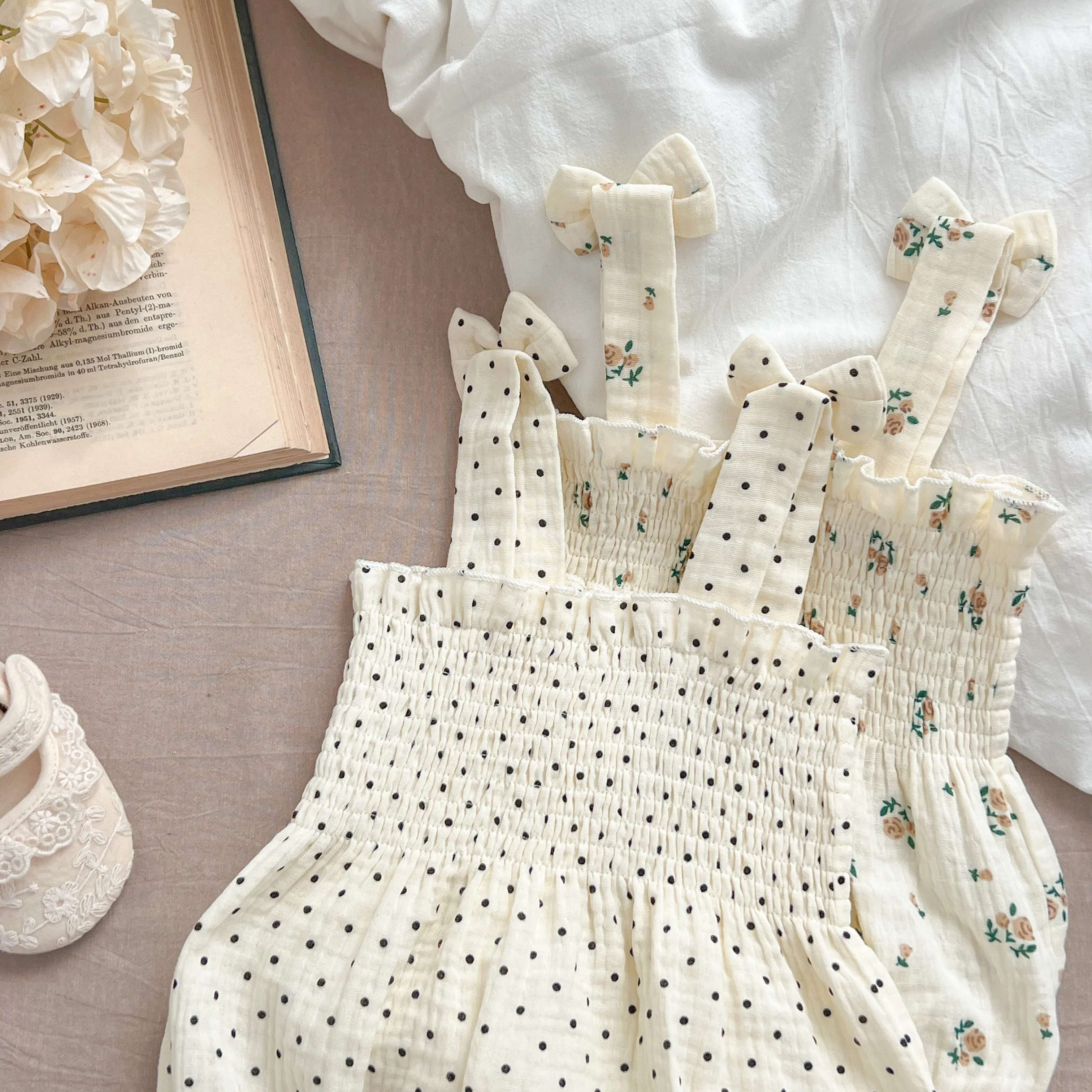 Sommer Outfit Kinder Baby Kleidung Baumwolle Ärmellose Strampler Neugeborene Mädchen Kleidung Kleinkinder Blume Bogen Kinder einteiliges Bodys – Detail 16