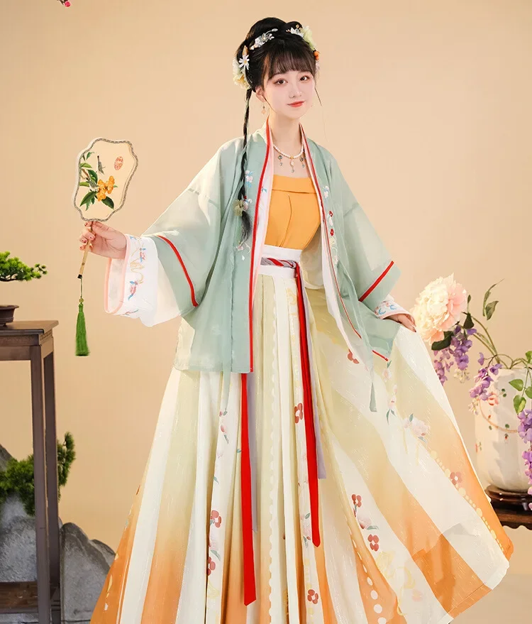 improved Hanfu women's clothing Chinese style ancient clothing Song Dynasty made hundred dresses fairy air elegant ancient style