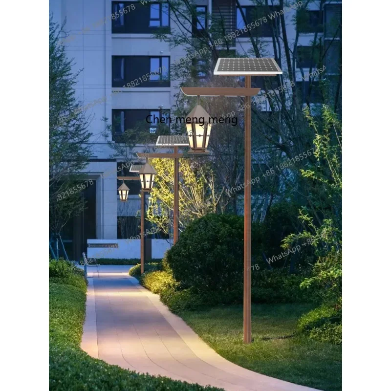 Solar retro high pole waterproof garden light outdoor outdoor landscape light community garden park light