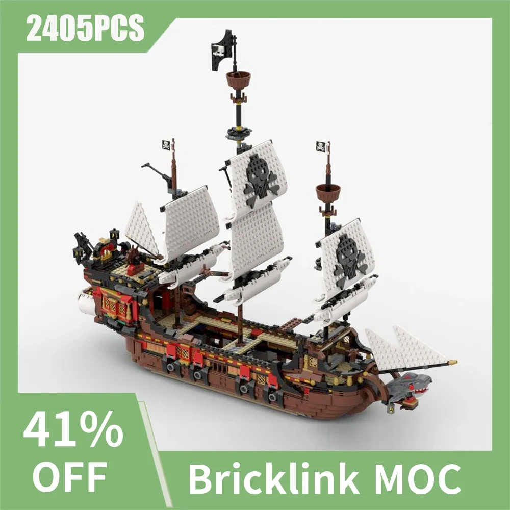

2405PCS European Medieval Pirates Battleship model DIY creative ideas Imperial Flagship child Toy Gift building blocks MOC-31109