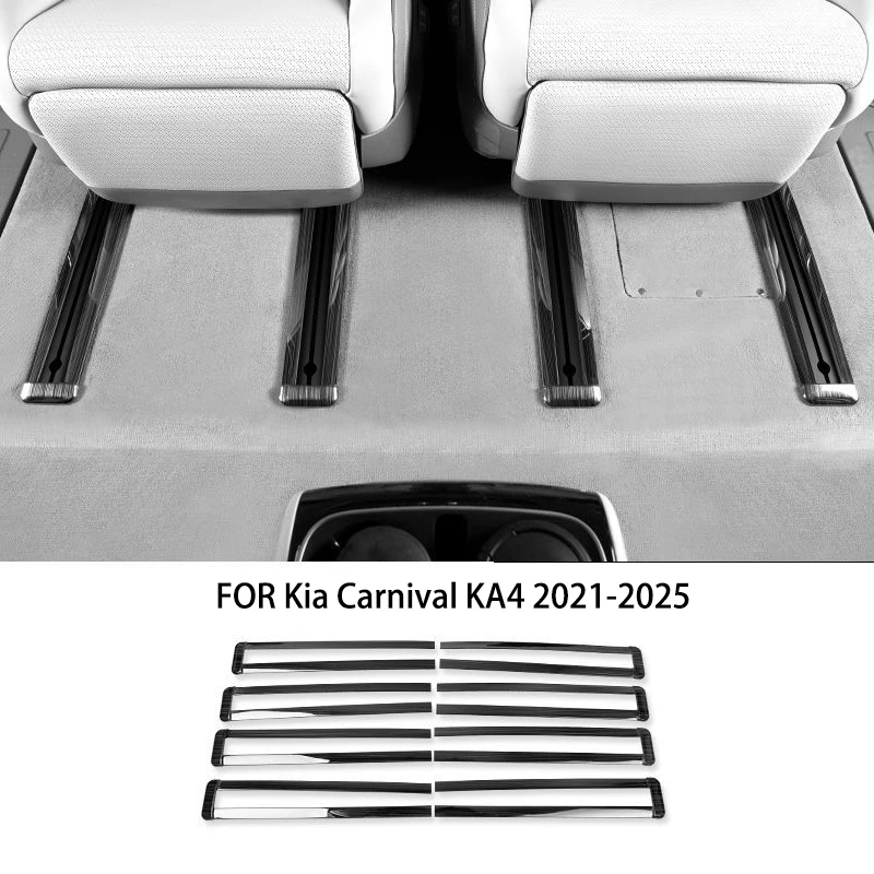 

ДЛЯ Kia Carnival KA4 2021-2025, нержавеющая сталь, серебристый, титановый, черный, направляющая для заднего сиденья, направляющая, накладки на раму