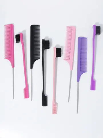 2pcs comb set, double-sided edge control brush, hair picking, hair styling, suitable for hair salons, special for real hair wigs