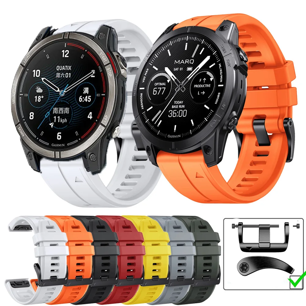 

Силиконовый ремешок для смарт-часов 22 26 мм для Garmin Fenix 5 5XPlus 6 6X 7 7X Por Forerunner 265 Enduro 2 D2 Tony Fenix 3, браслет