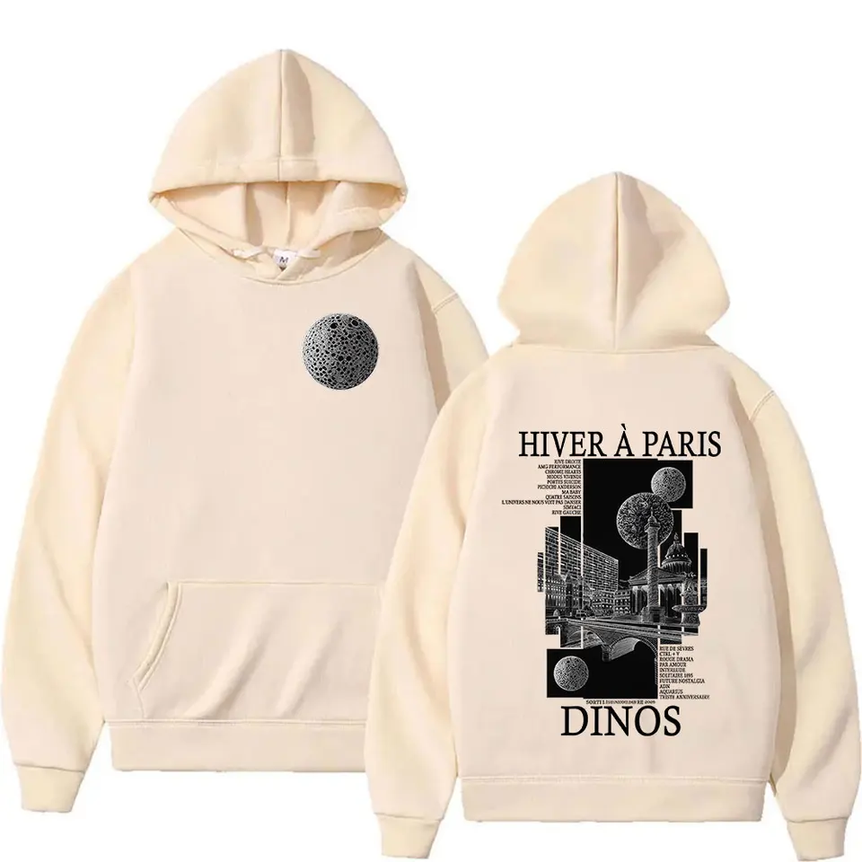 Rapper DINOS HIVER A PARIS Tour 2025 Graphic Hoodie Men's Fashion