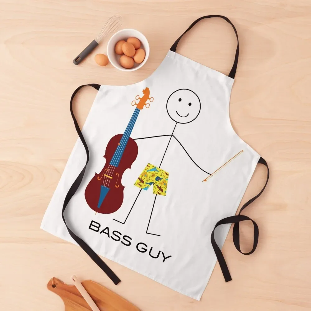 Funny Mens Double Bass Player Apron Kitchen Apras For Women Kitchen accessories Apron