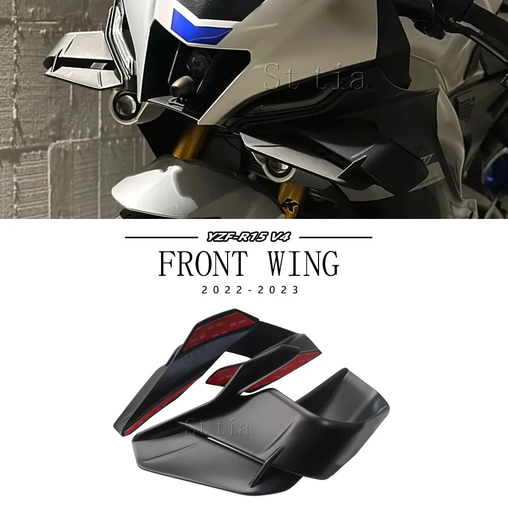 For YAMAHA R15 YZF R15 YZFr15 V4 2022 2023 1pair Fixed Wind Wing YZF-R15 Motorcycle Wing Aerodynamic Fairing Black