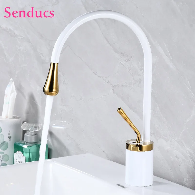 

Newly Luxury Hot and Cold Bathroom Basin Mixer Taps Single Hole Brass Basin Water Faucet Mixer Short Bathroom Basin Sink Faucet